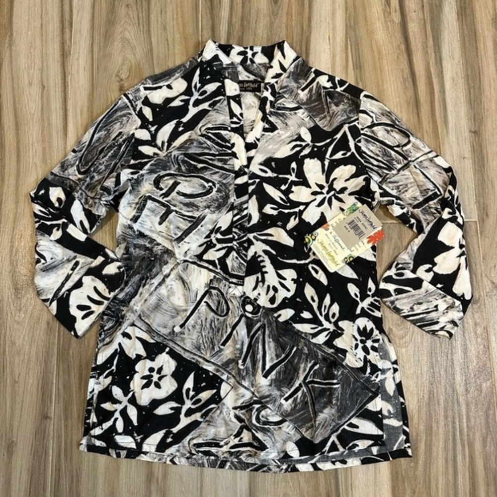 NWT VTG Jams World Shirt SZ Small Soho Tunic Button Front Graphic Pullover Beach